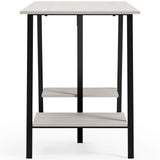 Bayflynn - White / Black - Home Office Desk - 2 Fixed Shelves