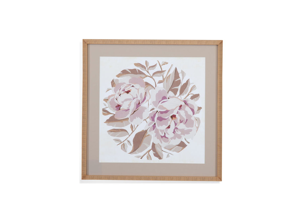 Eye Of Peony I Framed Print - Beige
