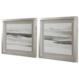Neutral - Landscape Framed Prints, Set Of 2 - Pearl Silver