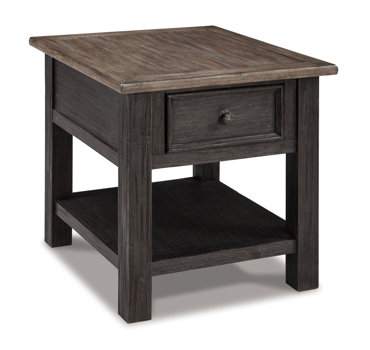 Tyler Creek - Grayish Brown / Black - Rectangular End Table