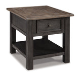 Tyler Creek - Grayish Brown / Black - Rectangular End Table