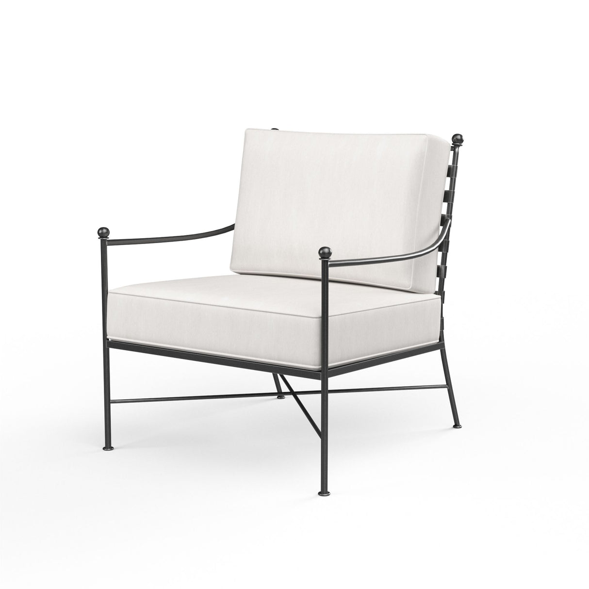 Provence - Club Chair, With Self Welt - Canvas Flax / Black