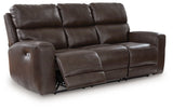 Crossplex - Smoke - Power Reclining Sofa With Adjustable Headrest