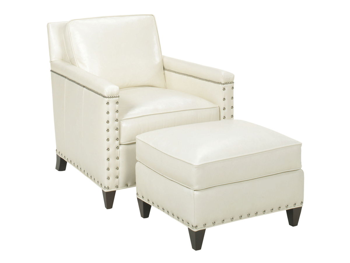Lexington Leather - Chase Leather Ottoman - White