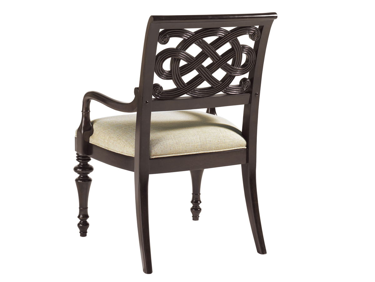 Royal Kahala - Wood Molokai Arm Chair - Dark Brown / Beige