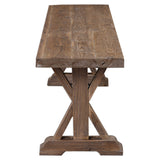 Stratford - Salvaged Wood Bench - Brown, Dark