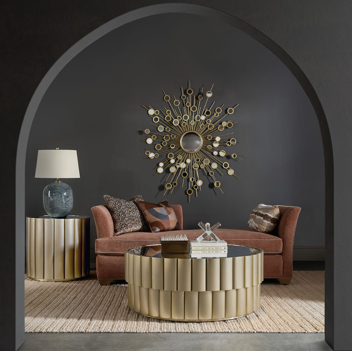 Melange - Time Flies End Table - Gold