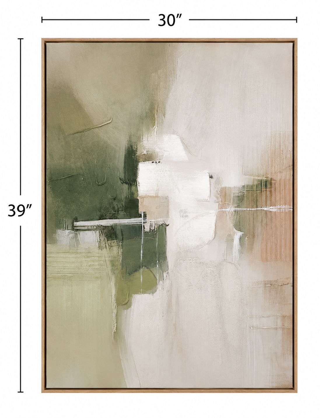 Verdant Horizon II Framed Canvas - Green