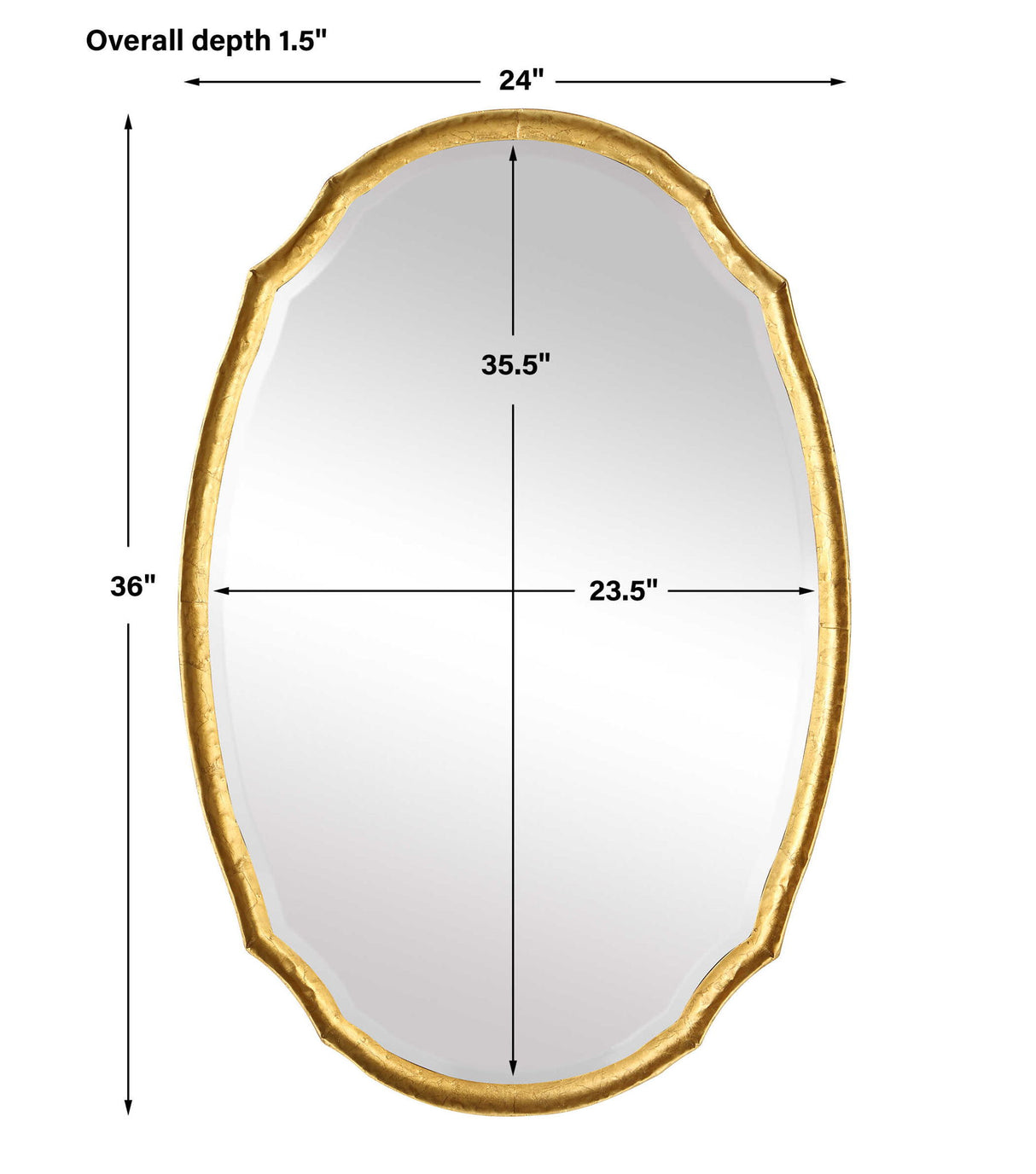 Mirror - Lightly Antiqued Gold