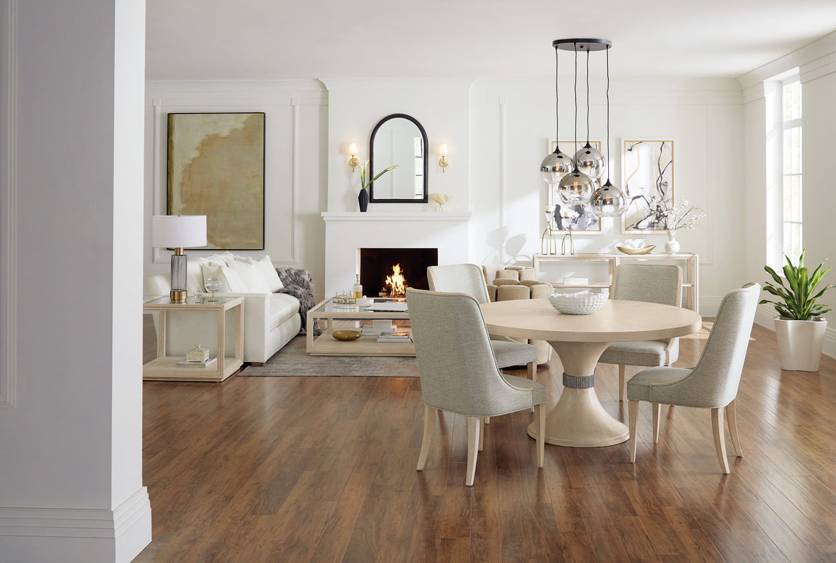 Nouveau Chic - Round Pedestal Dining Table - Light Brown
