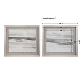 Neutral - Landscape Framed Prints, Set Of 2 - Pearl Silver