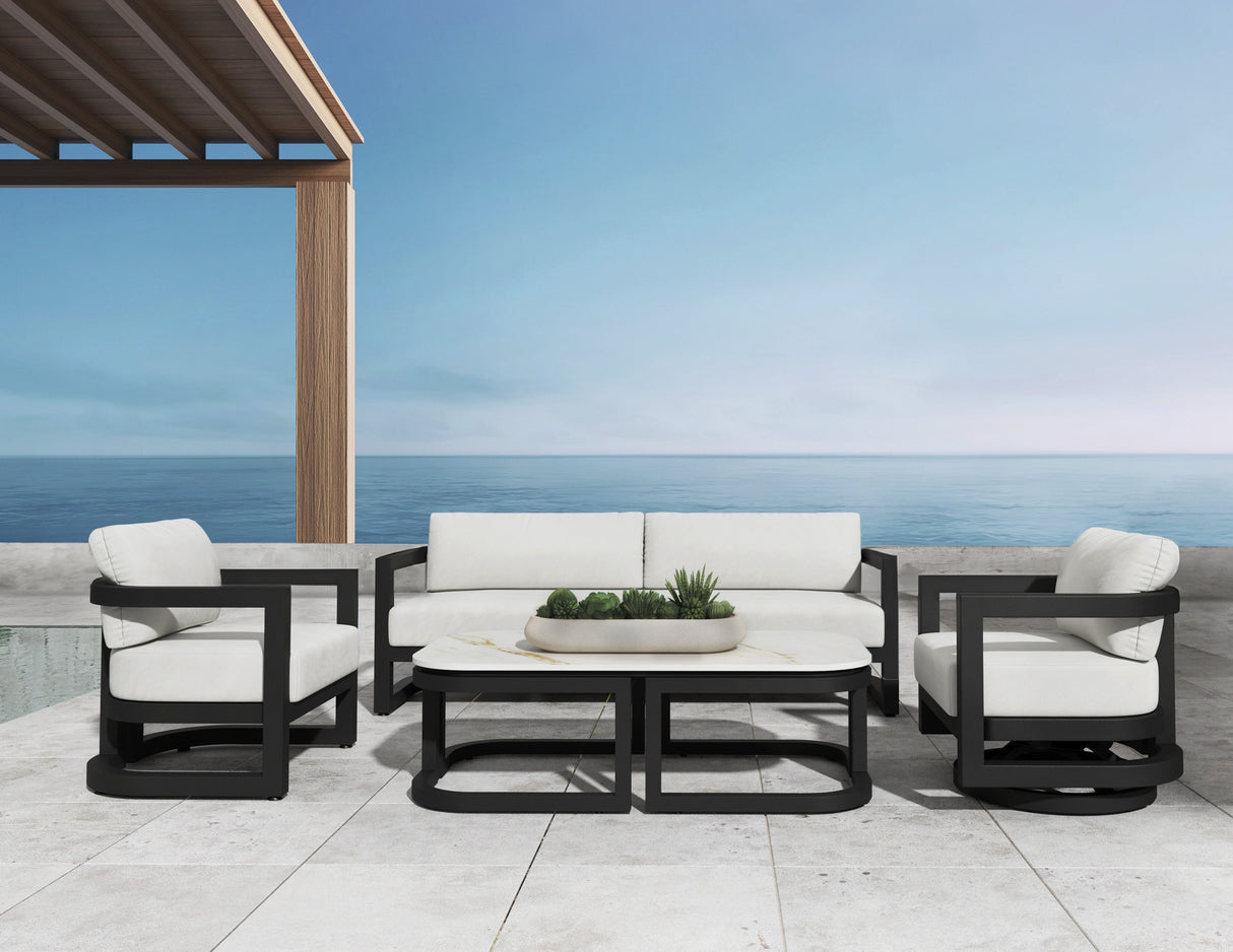 Malibu - Club Chair - Black / White