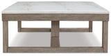 Loyaska - Brown / Ivory - Rectangular Cocktail Table