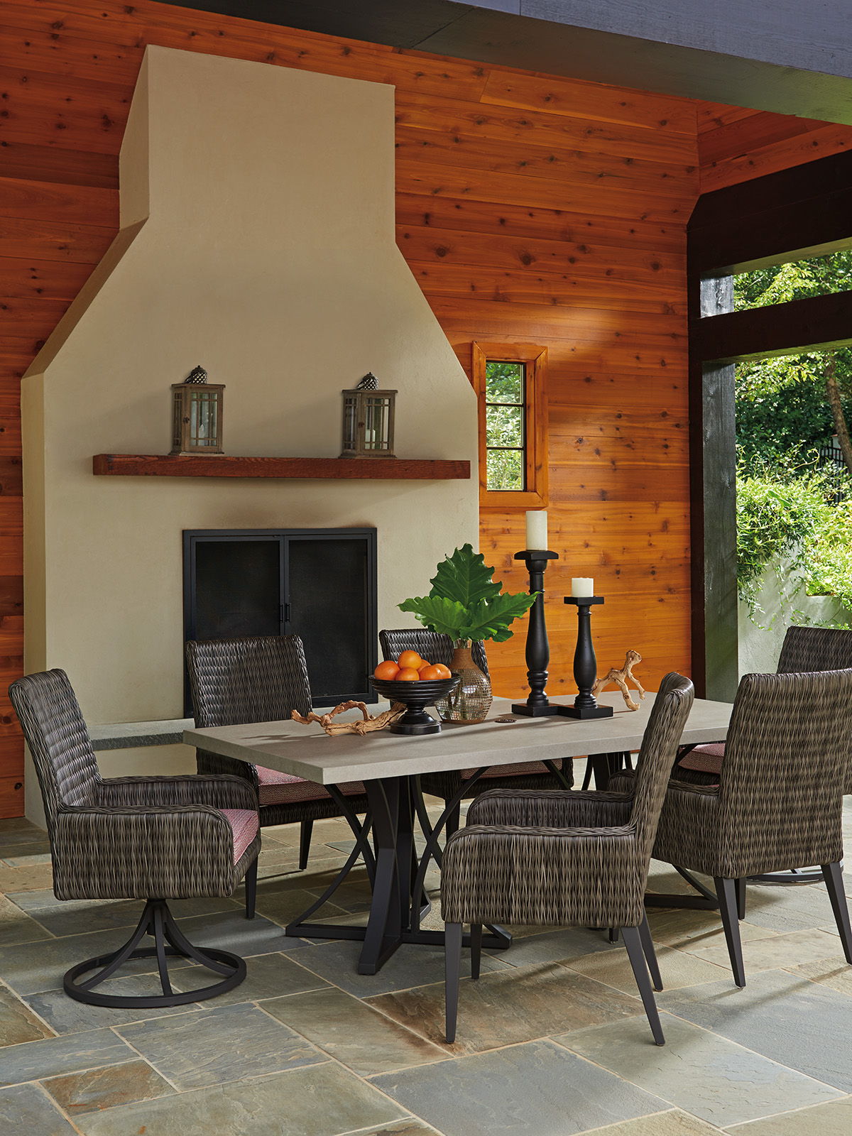 Cypress Point Ocean Terrace - Arm Dining Chair - Dark Gray
