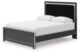 Zuraleus - 4 Pc. - Queen Upholstered Bed With Roll Slats, Dresser, Mirror And Nightstand - Black