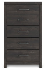 Hollivern - 4 Pc. - Twin Panel Storage Bed, Dresser, Mirror And Chest - Dark Gray