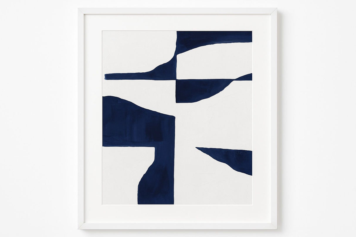 Glacial Mass I Framed Print - Blue / White