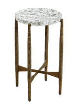 Soren - Accent Table - White / Gray / Brass