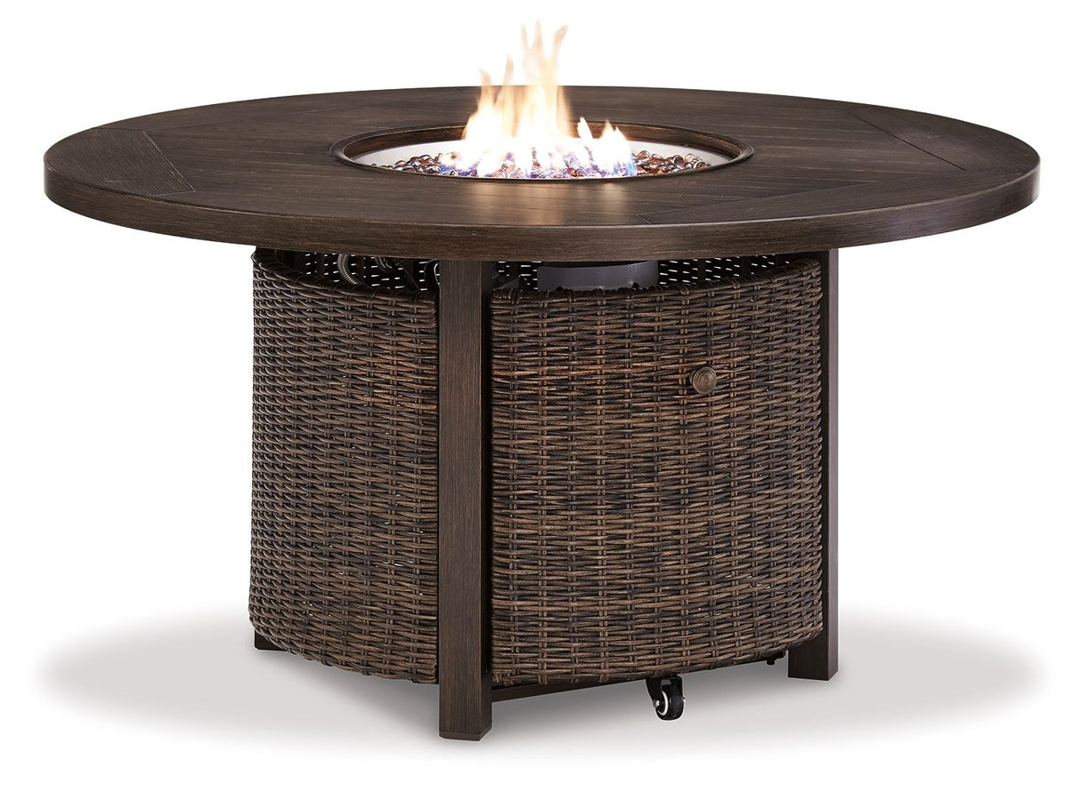 Chatham Railroad  - Medium Brown - Round Fire Pit Table