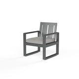 Redondo - Dining Chair, No Welt - Cast Silver / Dark Gray
