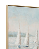 Sailing Day Framed Canvas - Blue