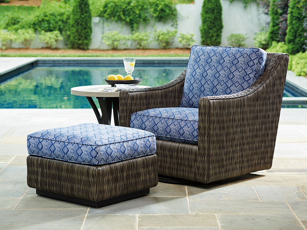 Cypress Point Ocean Terrace - Swivel Glider Lounge Chair - Dark Gray
