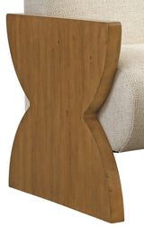 Times Up - Accent Chair - Honey Oak / Ivory Waved Print Fabric