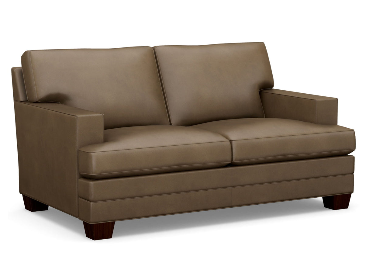 Couture Leather - Tyson Leather Loveseat - Dark Brown