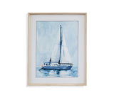 Lone Sailboat II Framed Print - Blue