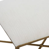 Avenham - Small Framed Bench - Gold & White