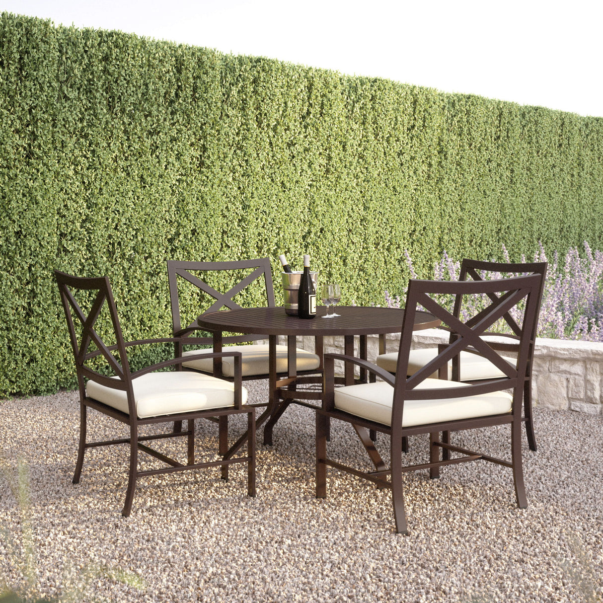 La Jolla - Dining Chair, With Self Welt - Canvas Flax / Dark Brown