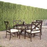 La Jolla - Dining Chair, With Self Welt - Canvas Flax / Dark Brown