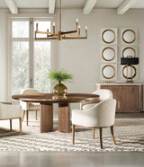 Eleana - Round Dining Table With One Leaf - Medium Wood