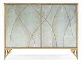 Melange - Joannie 2-Door Chest - Light Blue / Gold