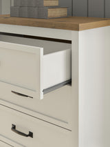 Kerisden - Five Drawer Chest - White / Brown