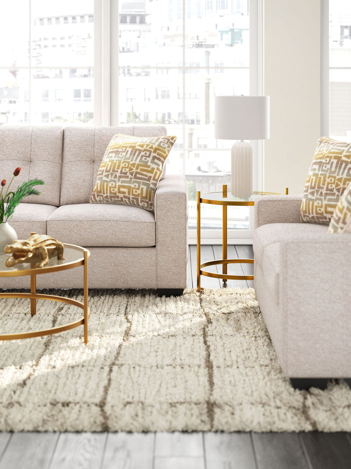 Pearlox - Gold - Occasional Table Set (Set of 3)