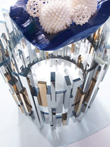 Signature Designs - Cityscape Round Dining Table With Glass Top - Pearl Silver