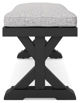 Beachcroft - Bench With Cushion - Black / Light Gray