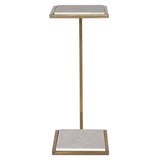 Elevate - Marble Drink Table - White