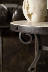 Hill Country - Luckenbach Metal And Stone End Table - Light Brown / Black