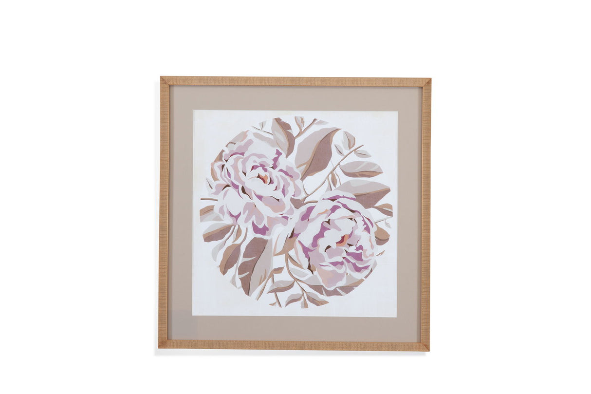 Eye Of Peony II Framed Print - Beige