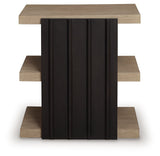 Rylandyn - Rectangular End Table - Black / Light Brown