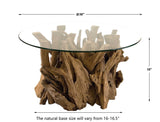 Driftwood - Glass Top Cocktail Table - Light Brown
