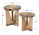Nadette - Natural Nesting Tables, Set Of 2 - Light Brown