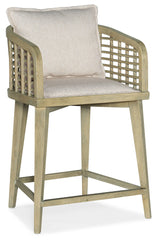 Surfrider - Barrel Back Counter Stool - Beige / Light Brown