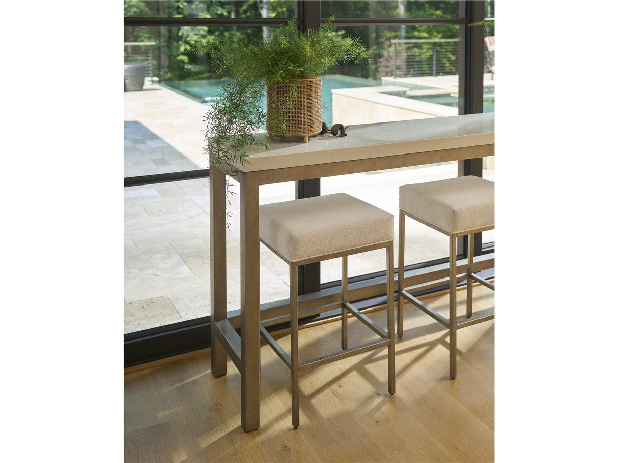 Oasis - Console With 3 Stools - Gray / Beige