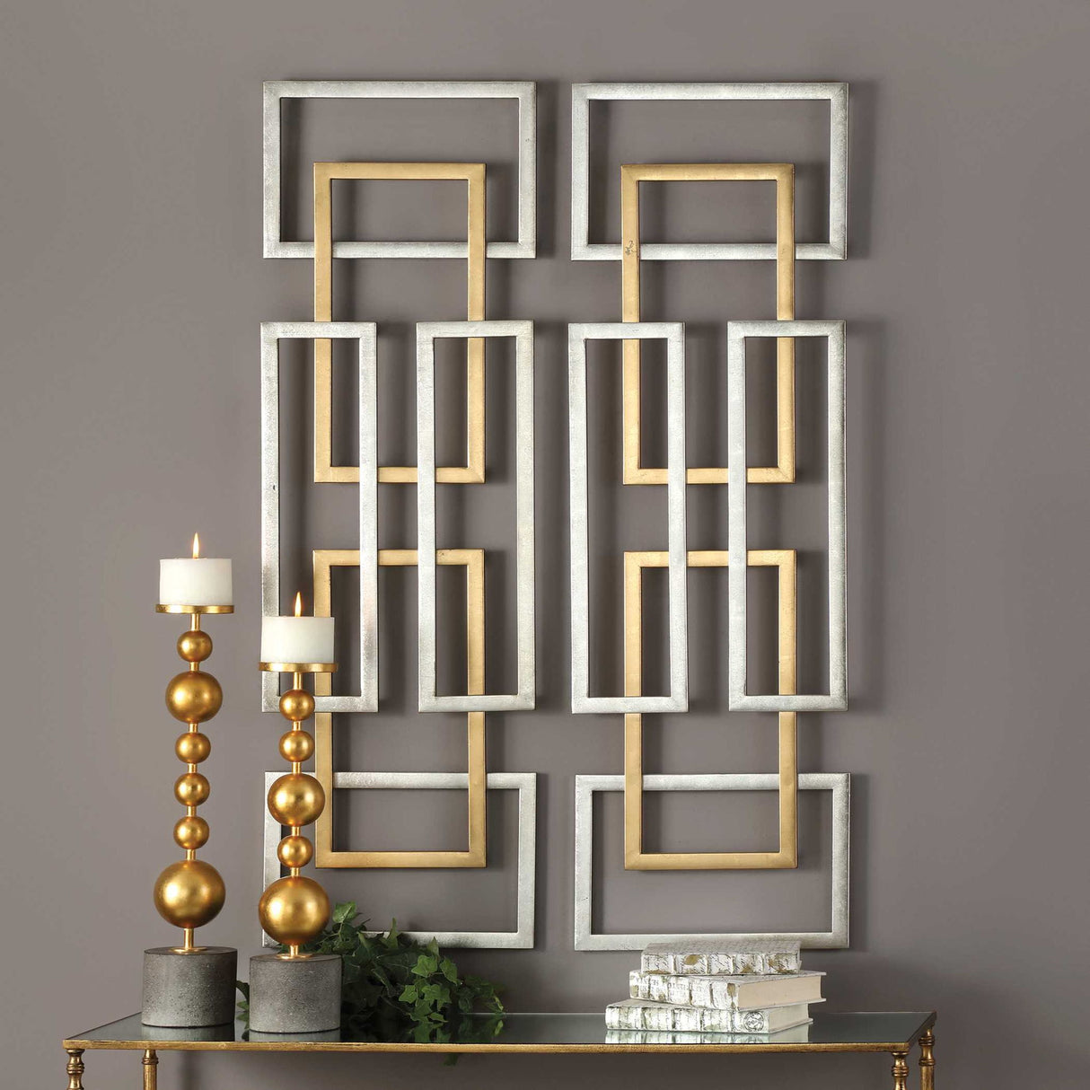 Aerin - Geometric Wall Art, Set Of 2 - Gold