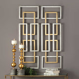 Aerin - Geometric Wall Art, Set Of 2 - Gold
