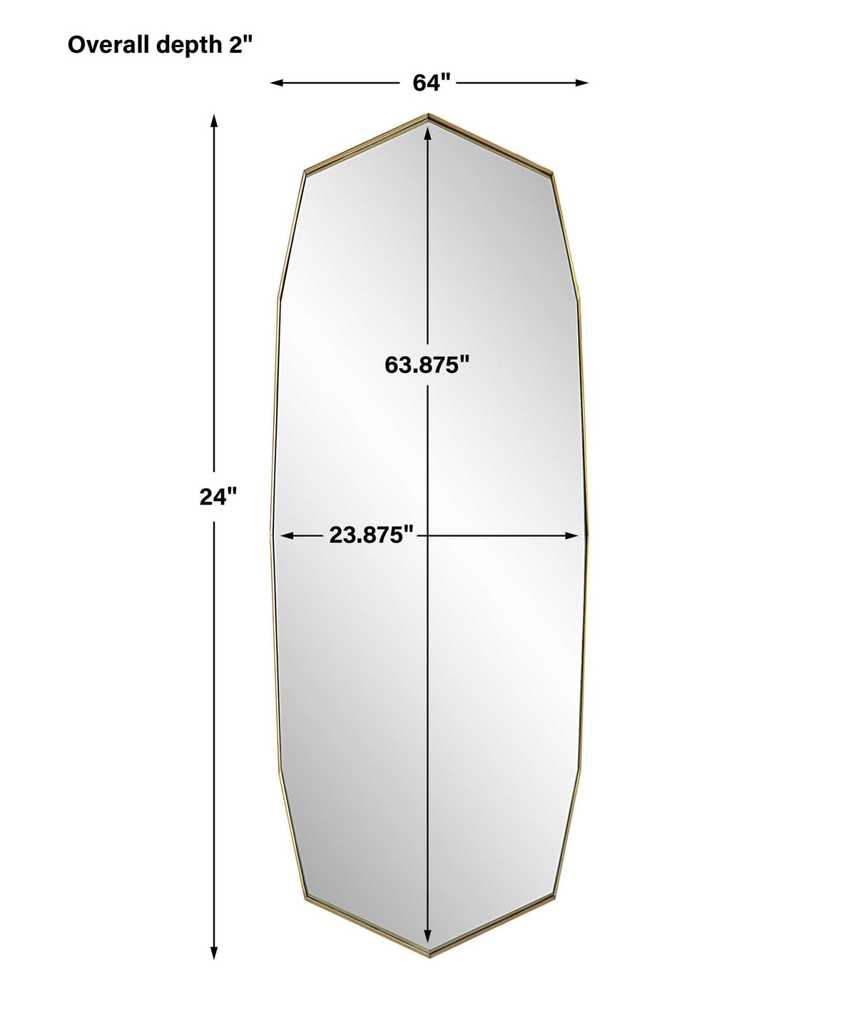 Vault - Oversized Angular Mirror - Gold