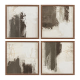 Neutral Contrast Stroke Framed Print - Beige / Dark Brown